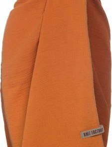 Knit Factory Fay Pareo - XL Sjaal - Stranddoek - Terra/Roest - 100% Biologisch Katoen