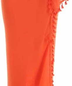 Emilie Scarves - Pareo - Lang - Franjes - Oranje - Katoen