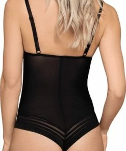 Bye Bra Powermesh String Body, Sterke Correctie Bodysuit, Transparante Look, Lichtgewicht, Shapewear Voor Dames, Powermesh Shapewear, Zwart, Xxl -lingerie-dames-badmode Winkel 320x840