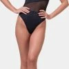 One-shoulder Sporty Swimsuit Zwart – NEBBIA 559-M