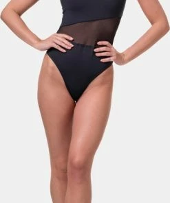 One-shoulder Sporty Swimsuit Zwart – NEBBIA 559-M