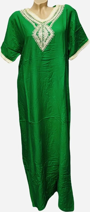 Merkloos Kaftan/jurk Lang Met Korte Mouwen L Groen 1 Merkloos Kaftan/jurk Lang Met Korte Mouwen L Groen