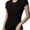 Merkloos DONEX-Bodysuit Met Korte Mouwen Voor Dames-Ondergoed Voor Dames-kleur-zwart-maat-XL