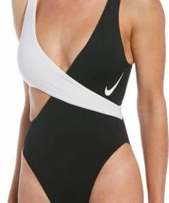 Nike Swim Colorblock Recycled Cross Over Dames Badpak - Maat L