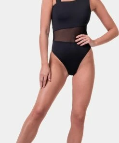 One-shoulder Sporty Swimsuit Zwart – NEBBIA 559-M -lingerie-dames-badmode Winkel 413x840 3