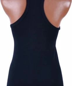 Donex 3 Pack Dames Halterhemd - 100% Katoen - Zwart - Maat M