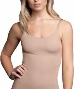 Bye Bra Invisible Corrigerend Hemdje, Shapewear Tanktop, Verstelbare Bandjes, Corrigerend Ondergoed Voor Dames, Beige, S