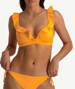 Beachlife Velvet Dot Strik Bikinibroekje - Oranje - Gestipt -lingerie-dames-badmode Winkel 444x840