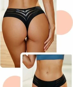 Merkloos Naadloze String Voor Dames - 2pcs - Zwart & Witte String - Sexy Lingerie - Fantasy Ondergoed - Maat S -lingerie-dames-badmode Winkel 455x840 2