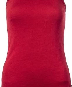 BodyWool Extra Lang Hemd Met Spaghetti Bandjes 100% Merino Wol - Rood - 38