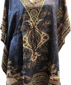 Merkloos Kaftan/tuniek Met Aantrekkoord Onesize 36-50 Grijs/groen/rood