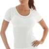 Brubeck Comfort | Dames Ondershirt Naadloos Met Merino Wol - T-Shirt - Korte Mouw - Roomwit - S