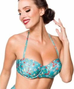 Belsira Bikinitop -XL- Vintage Groen/Wit -lingerie-dames-badmode Winkel 540x840 1