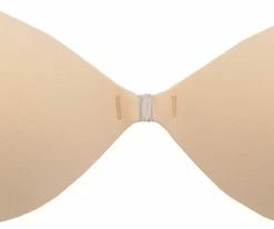 Bye Bra Onzichtbare BH, Zelfklevende BH, Push Up BH, Rugloze En Strapless BH, Plakbeha, Herbruikbaar, Beige, Cup D