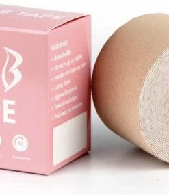 Merkloos Boobtape - Borst Tape - Bra Tape - Geschikt Voor Elke Cupmaat - 5 Meter Lang - Huidskleur Boobtape