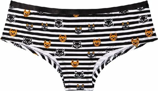 Good Mood Dames Hipster - Katten En Strepen - Maat L 1 Good Mood Dames Hipster - Katten En Strepen - Maat L