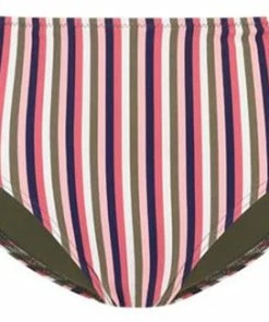 CYELL Sassy Stripe Hoog Bikinibroekje Meerkleurig, Roze, Groen Maat 44 (XXL)