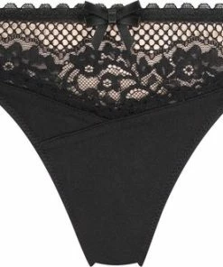 Hunkemöller Dames Lingerie String Malika - Zwart - Maat S