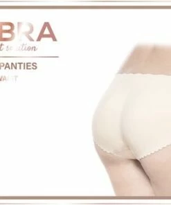 Bye Bra Naadloze Gewatteerde Slip, Lage Taille, Butt Lift, Butt Lifter Ondergoed, Beige, L