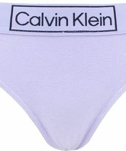 Calvin Klein Dames Basic Unlined Logo String Paars - M