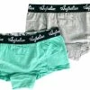 Australian Dames Boxers Munt Groen-Grijs 2-Pack Maat L