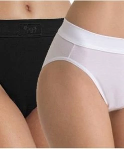 Sloggi Set Van 5x Stuks Zwarte Damesondergoed Double Comfort Tai Dames Slips, Maat: 44