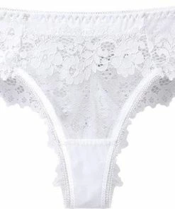 Merkloos Vrouw Kant Ondergoed - Zwart&Wit Strings - Gratis Vervoer- Kanten Lingerie - Transparante Thong Uitgehold - Maat S -lingerie-dames-badmode Winkel 550x387 1