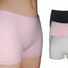 VANILLA - Dames Boxershort, Dames Ondergoed - 3 Stuks - Egyptisch Katoen - Zwart,Roze,Wit - SH3573 - M