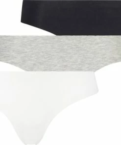 Hunkemöller Dames Lingerie 3-pack Invisible String - Grijs - Maat S