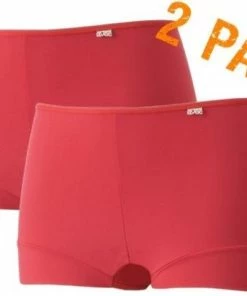 Avet | Dames Boxershorts | Microvezel | Maat XXL | Rood | 2-Pack