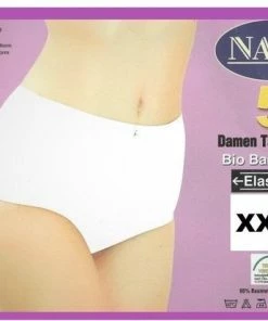 Naft Katoenen Damesslips (5pack) Wit Maat XXXL