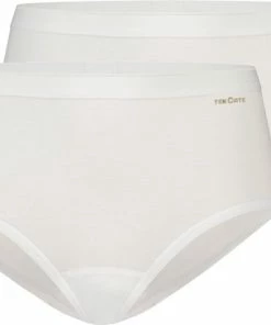 Ten Cate 2-Pack Midi Dames Slips - 32280 - Organic - XL - Wit