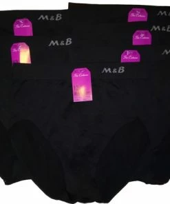 lingerie-dames-badmode Winkel 38 Merkloos Slips Dames Naadloos M&B 6-pack Zwart Maat M