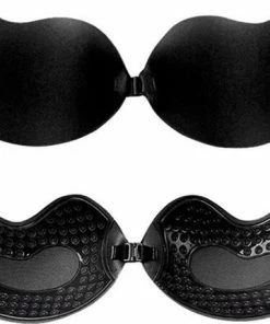 Merkloos Plak BH /Onzichtbare Push Up Bh Zelfklevende / Beha Backless Strapless / Gel Sticky Solid -Cup-C /Zwart-Topkwaliteit -lingerie-dames-badmode Winkel 550x430