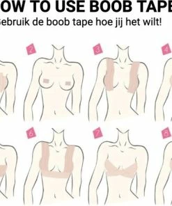 ProductPlanet Premium Boob Tape - Inclusief 2 Silicone Nipple Covers + 4 Satijn Nipple Covers - Plak BH - 7,5 Cm X 5 Meter - Geschikt Voor Cup A Tot En Met F - Fashion Tape - BoobTape - Zwart -lingerie-dames-badmode Winkel 550x439 6