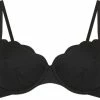 Hunkemöller Dames Badmode Niet-voorgevormde Beugel Bikinitop Scallop - Zwart - Maat D75