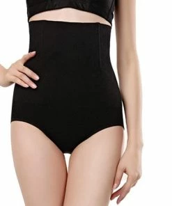 Merkloos Zwart Corrigerend Ondergoed Dames – Maat 38/40 - Hoge Correctie Slip - Katoen Elastaan - Shapewear Dames Onderbroek - Figuurcorrectie - Body Shaper