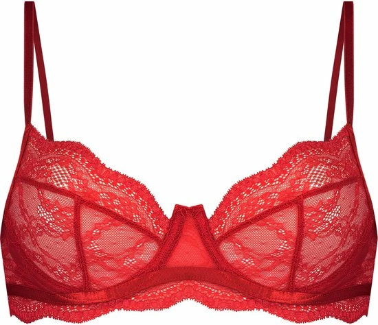 Hunkemöller Dames Lingerie Niet Voorgevormde Beugel Bh Isabelle - Rood - Maat D85 4 Hunkemöller Dames Lingerie Niet Voorgevormde Beugel Bh Isabelle - Rood - Maat D85 - Afbeelding 4