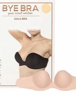 Bye Bra Gala-BH, Zelfklevende Bh, Strapless & Backless Bh, Onzichtbare Bh, Plak Bh, Beige, Cup E