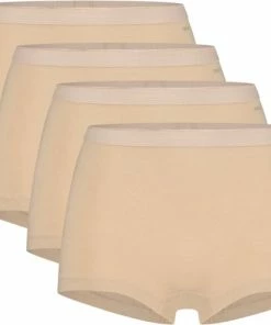 Ten Cate Basics Women Shorts (4-pack) - Dames Boxers Middelhoge Taille - Beige - Maat: M