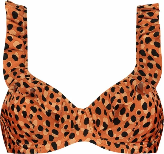 Beachlife Leopard Spots Shaping Bikinitop - Bruin/Oranje - Dierenprint 1 Beachlife Leopard Spots Shaping Bikinitop - Bruin/Oranje - Dierenprint