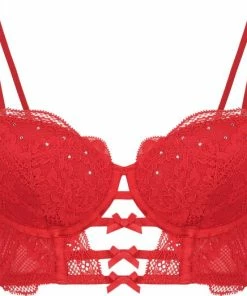 Hunkemöller Dames Lingerie Voorgevormde Longline Beugel Bh Oceana - Rood - Maat C80