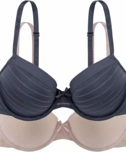 Dorina BH 2-Pack - Louise - T-shirt / Beugel BH - 90D - Grijs