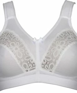 Elbrina Katoenen Beugelloze Vrouwen Beha - Wit - Maat 90E