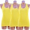 Donex 3 Pack Dames Hemd - 100% Katoen - Geel - Maat M