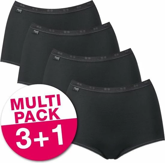 Sloggi Basic Maxi 4-Pack Dames Slip (3+1 Gratis) - 58 - Wit 2 Sloggi Basic Maxi 4-Pack Dames Slip (3+1 Gratis) - 58 - Wit - Afbeelding 2