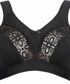 Elbrina Katoenen Beugelloze Vrouwen Beha - Zwart - Maat 80F