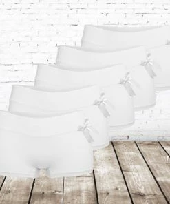 Fine Woman Witte Dames Boxershorts Katoen 8012 5-pak -Fine Woman-XL-Boxershorts