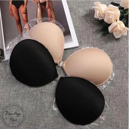 New Age Devi Strapless Bra - Zelfklevende BH - Rugloze Bh - Push-Up Beha - Plakbeha - Herbruikbaar - Zwart - Cup B 4 New Age Devi Strapless Bra - Zelfklevende BH - Rugloze Bh - Push-Up Beha - Plakbeha - Herbruikbaar - Zwart - Cup B - Afbeelding 4