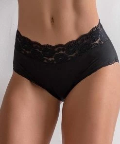 Merkloos Menstruatie Ondergoed - Menstruatieondergoed - Wasbaar - Maat 46-48 – Zwart - Incontinentie Ondergoed - Period Underwear